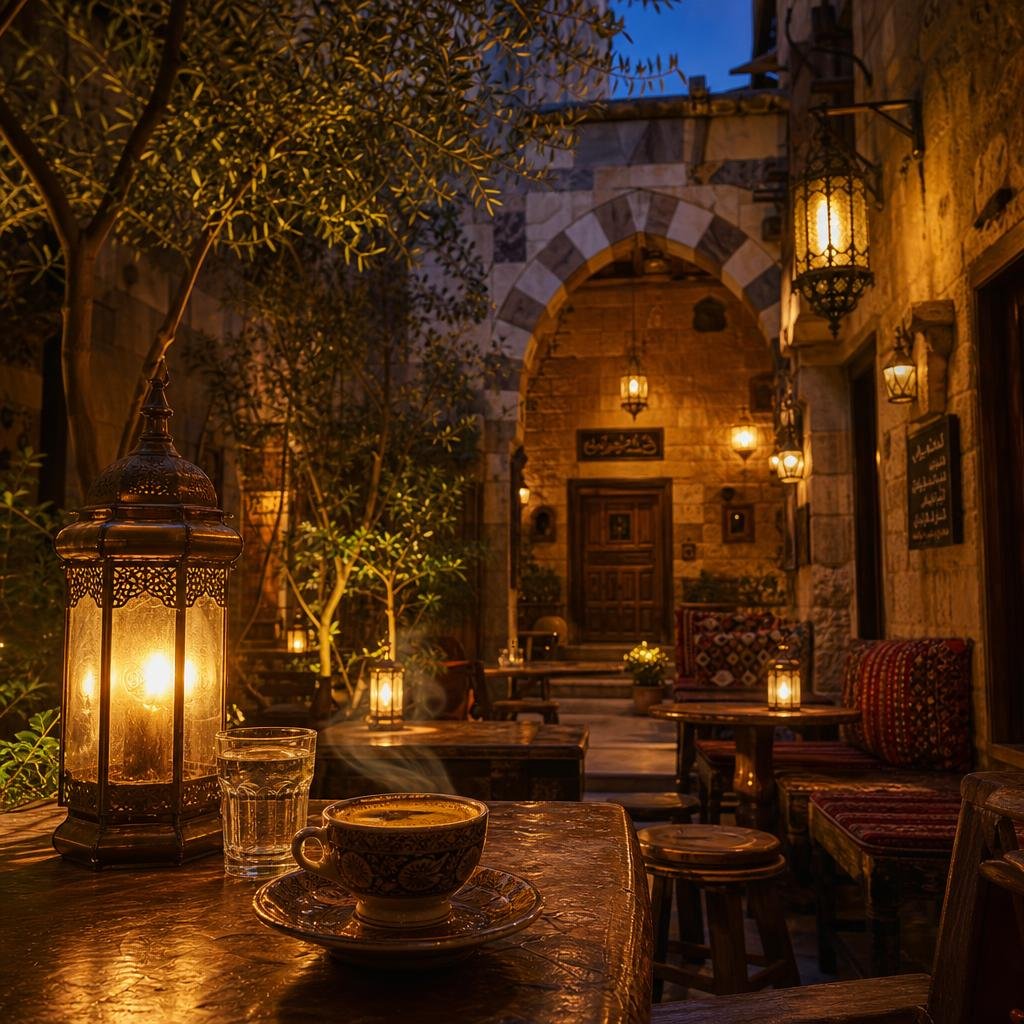فناء مقهى لبيب